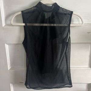 Anthropologie Black Sheer Blouse
